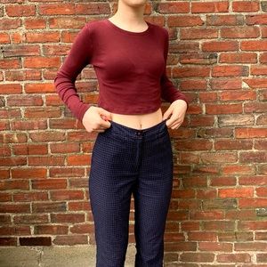Super cute maroon long sleeve crop top